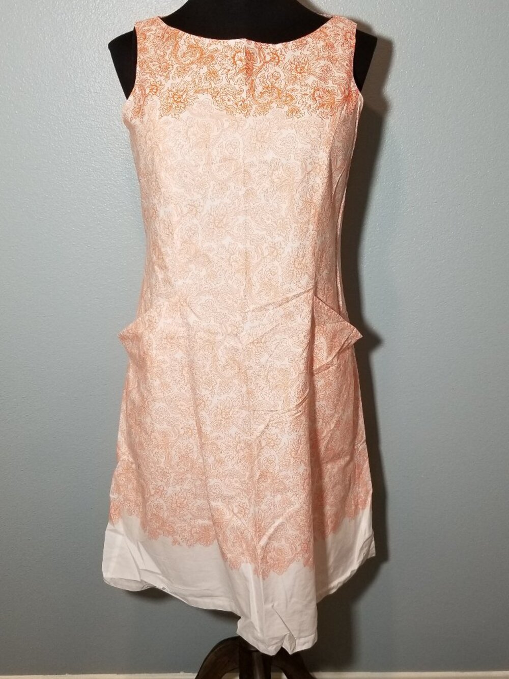 Pendleton Womens Size 16 Orange Paisley Sleeveless Dress Coastal Cottage‎ City